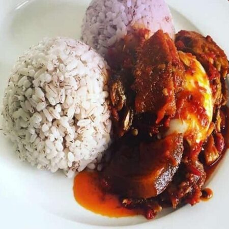 Ofada Rice and Ofada Sauce