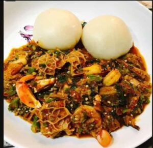 Fufu and Okro Soup