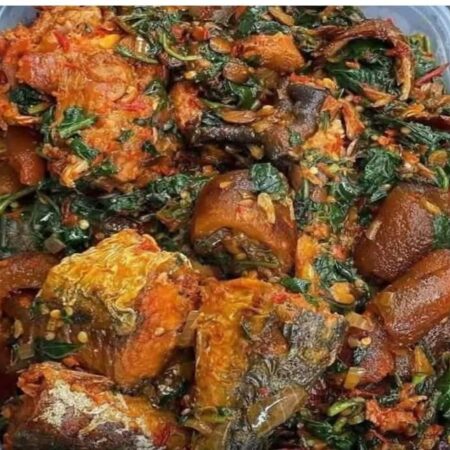 Efo riro (vegetable soup)
