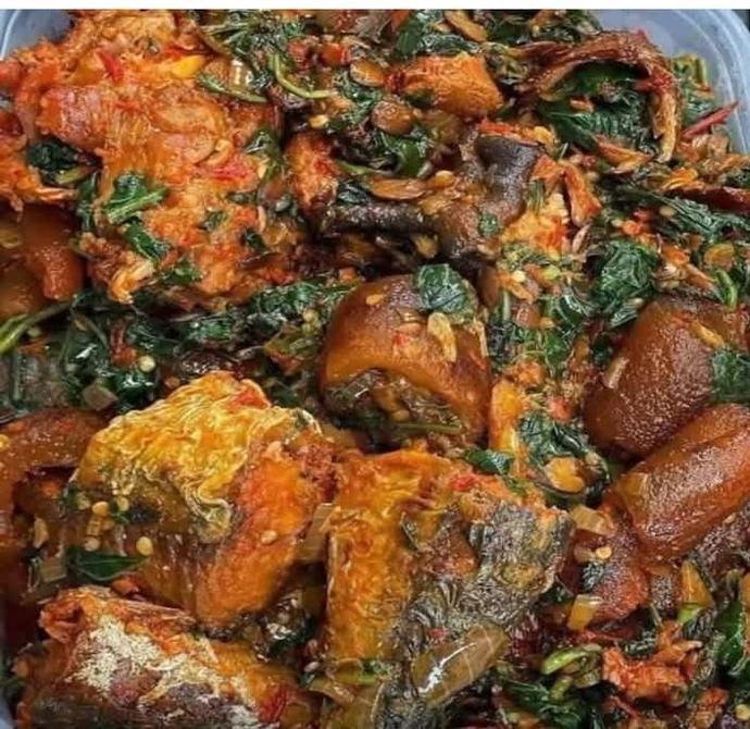 Efo riro (vegetable soup)