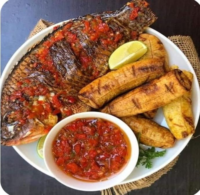 Goat meat jollof rice and pepper soup